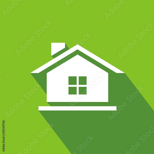 Icono casa ventana verde sombra