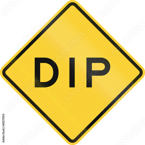 US road warning sign - Dip