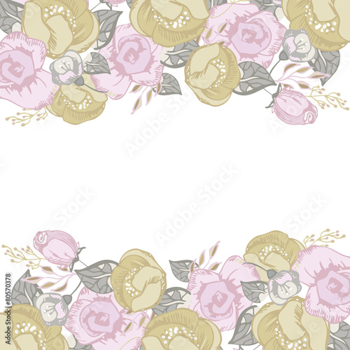 Wedding invitation , greeting card with floral elements 5