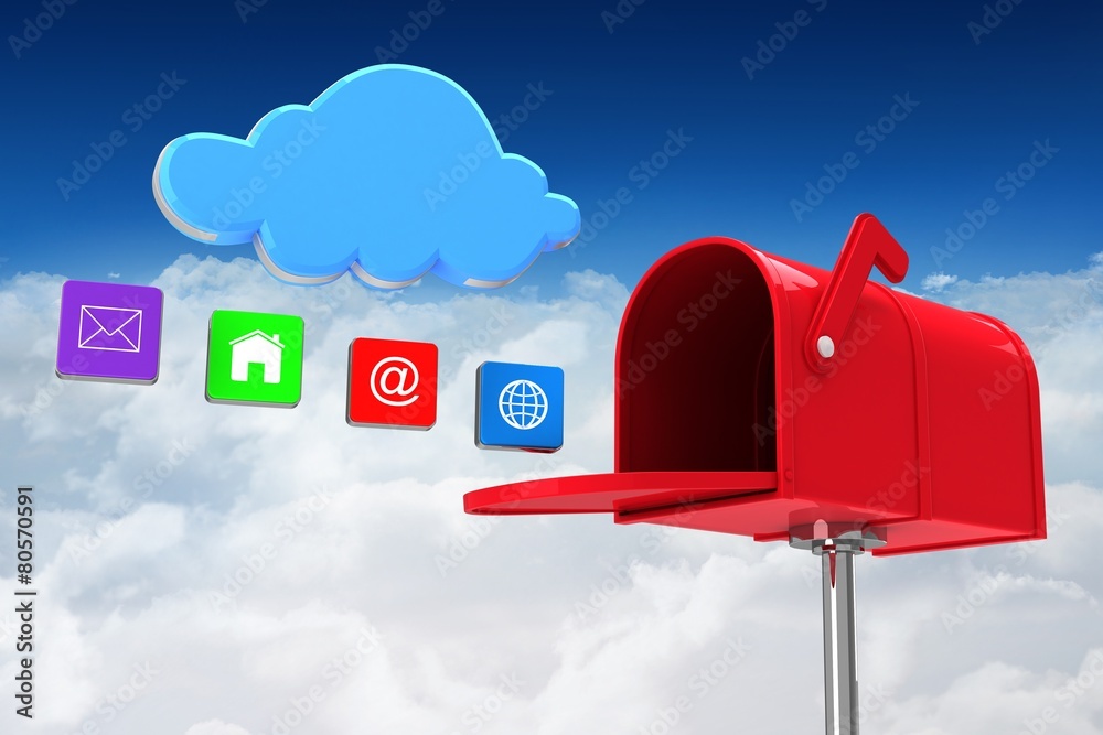 Composite image of red email postbox Composite image of red email postbox