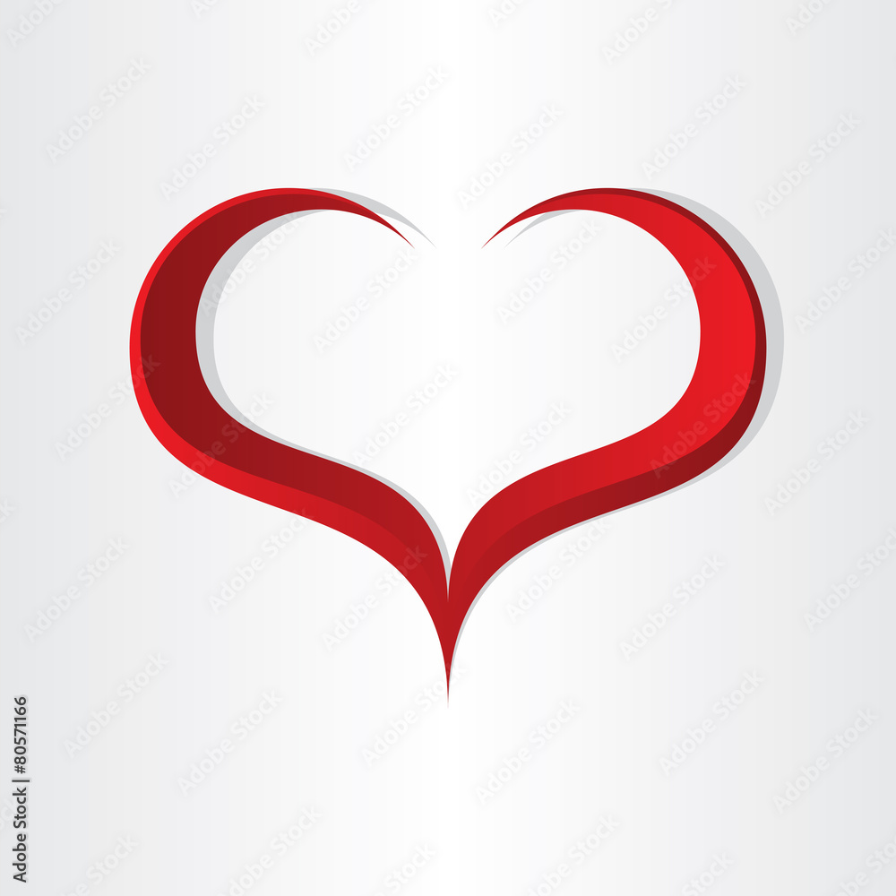 red heart shape abstract icon design