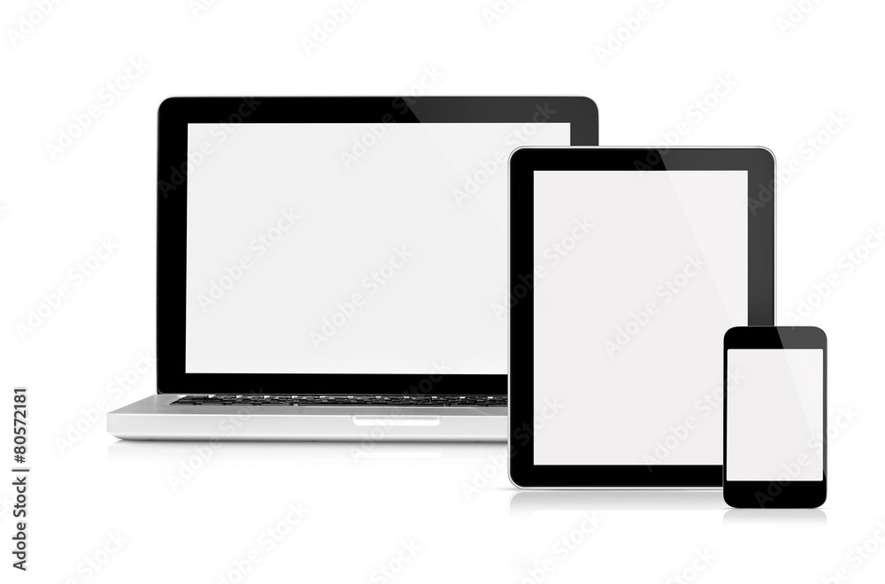 Laptop, tablet and mobile phone Laptop, tablet and mobile phone