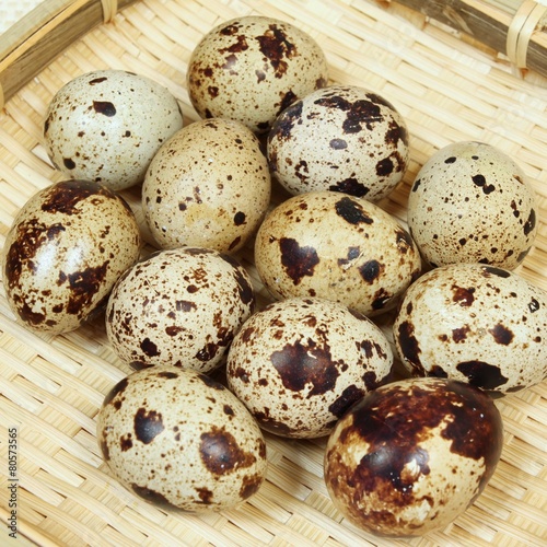 Quail eggs.