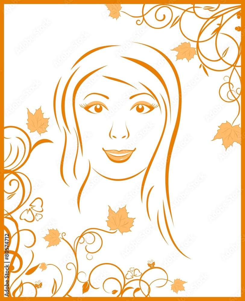abstract face autumn girl portrait abstract face autumn girl portrait