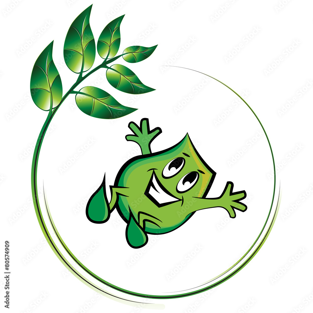 Fototapeta premium Cartoon Character Blinky and shiny plant vector illustration