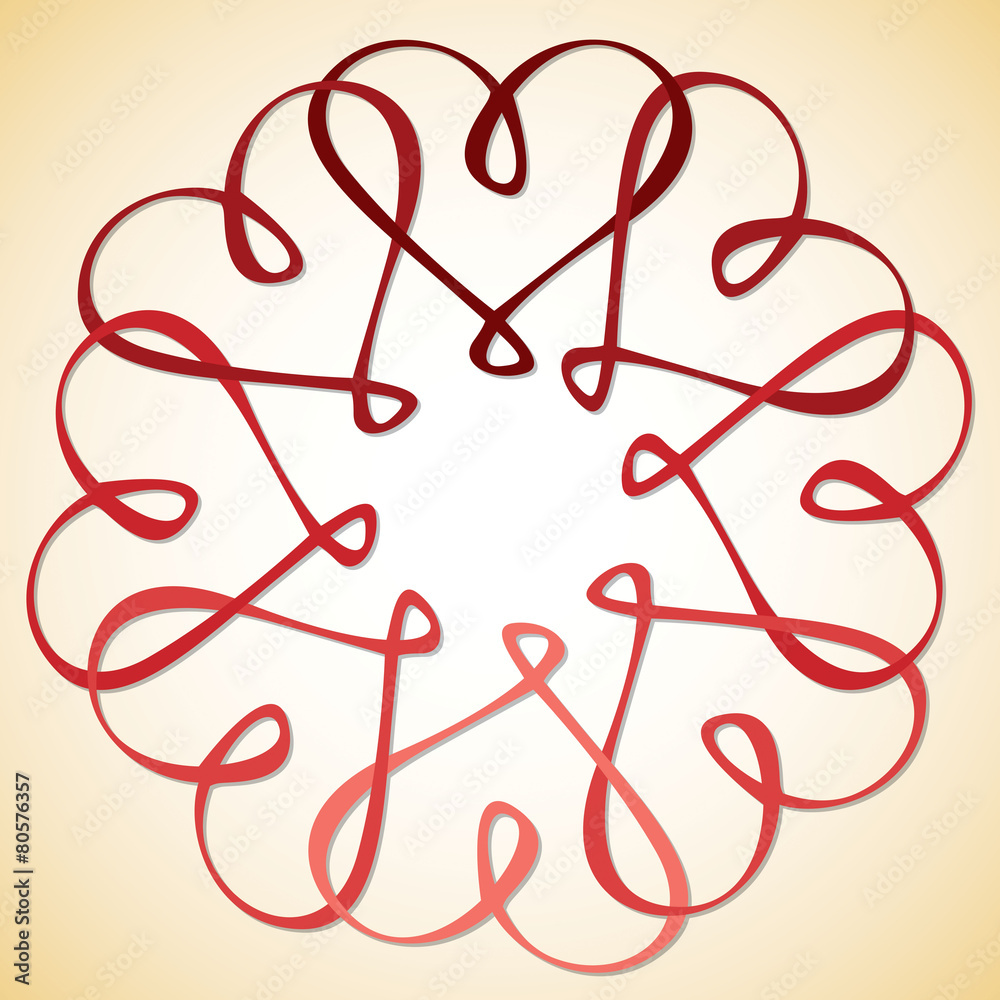 Interlinked Heart Circle in vector format. Interlinked Heart Circle in vector format.
