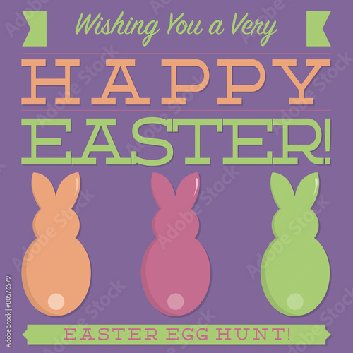 Retro style Easter typographic card in vector format. © lifeofriley