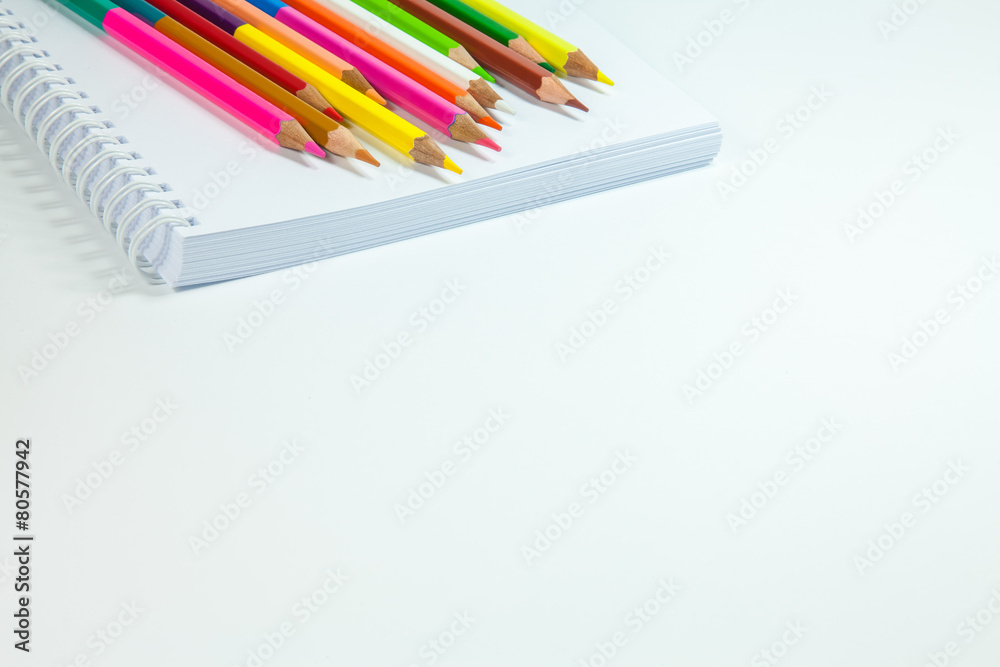 Fototapeta premium colored pencils on a white background