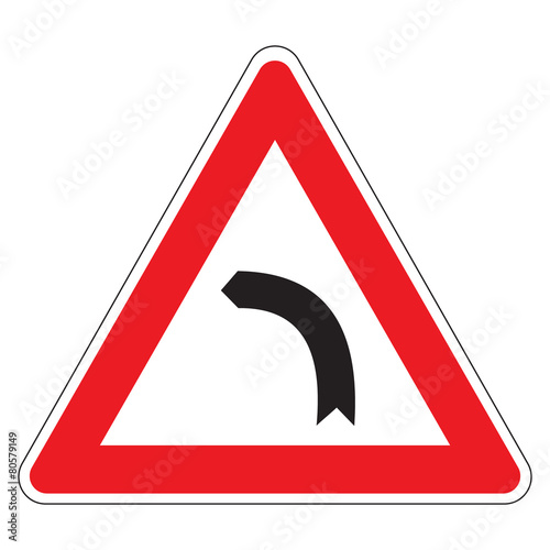 Dangerous bend to the left