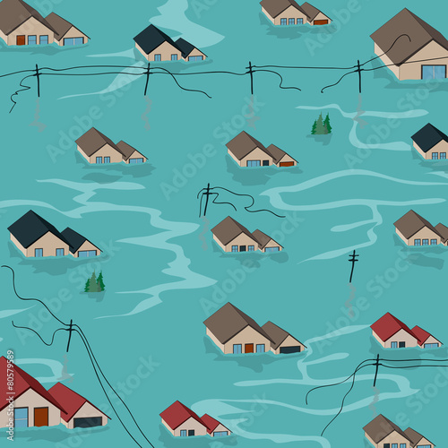 Humanitarian Aid flood illustration
