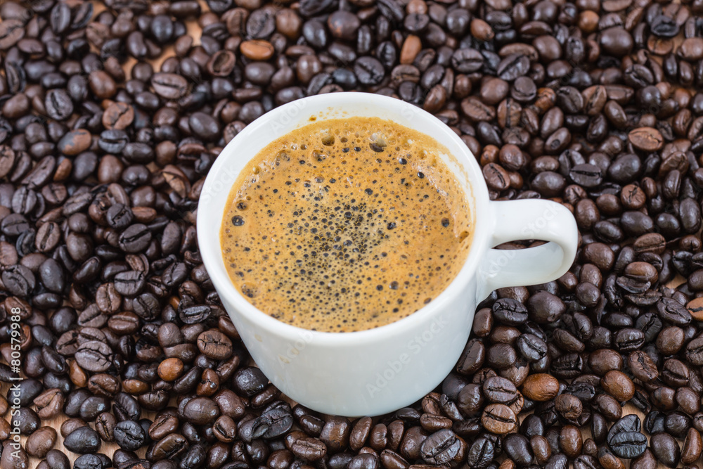 Coffee cup and Coffee beans Coffee cup and Coffee beans
