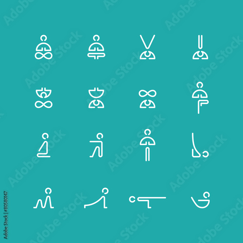 yoga icon set