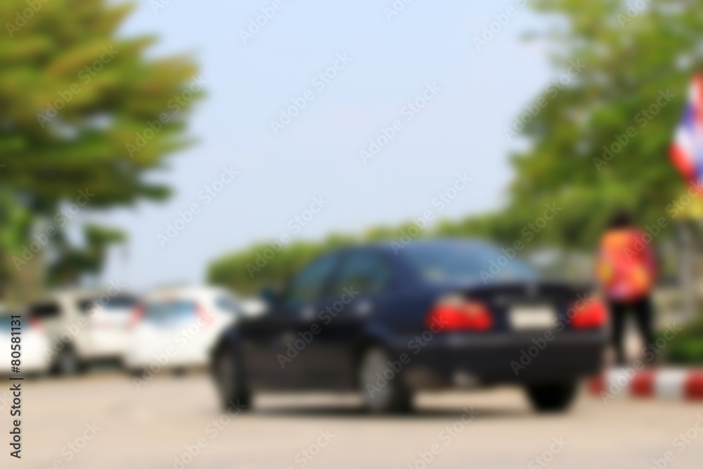 blurred of car on road