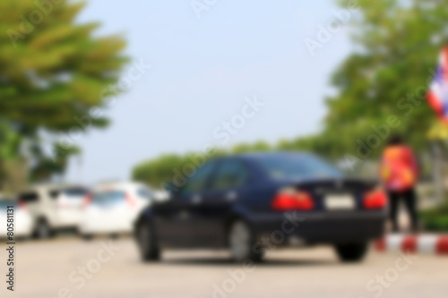 blurred of car on road © oilslo