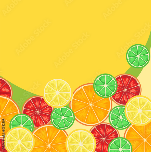 Citrus, flat background