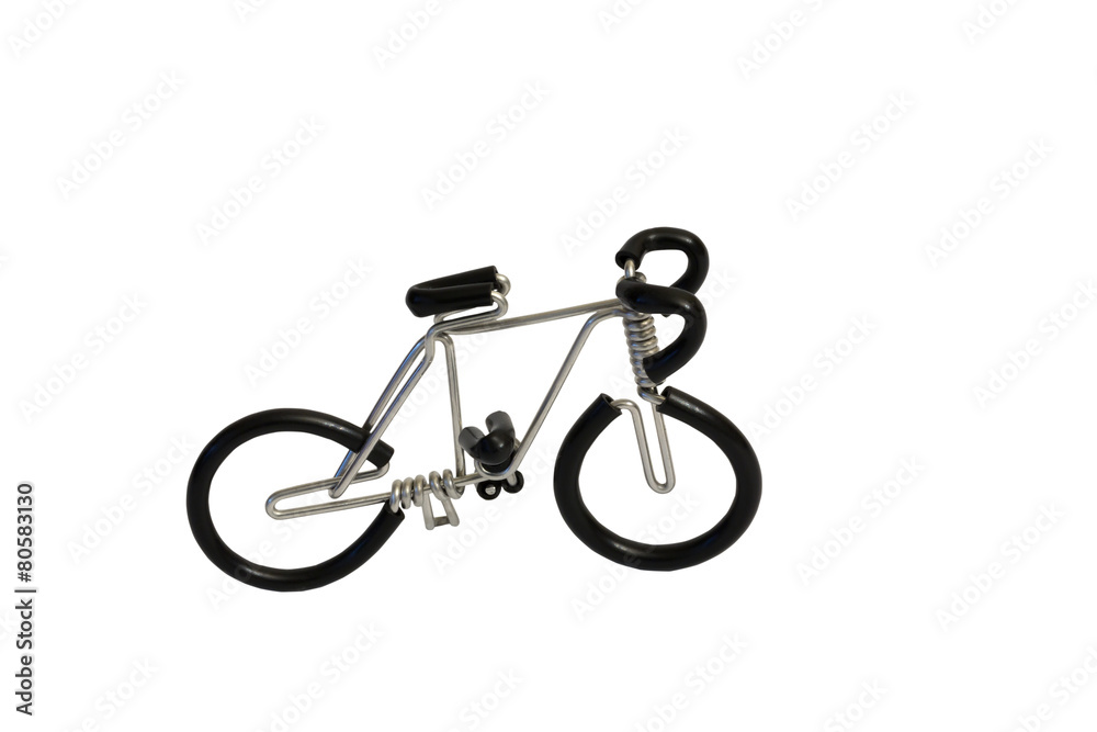 Fototapeta premium bicycle model toy wire isolated on white background