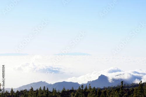 Blick   ber das Teno-Gebirge nach La Palma