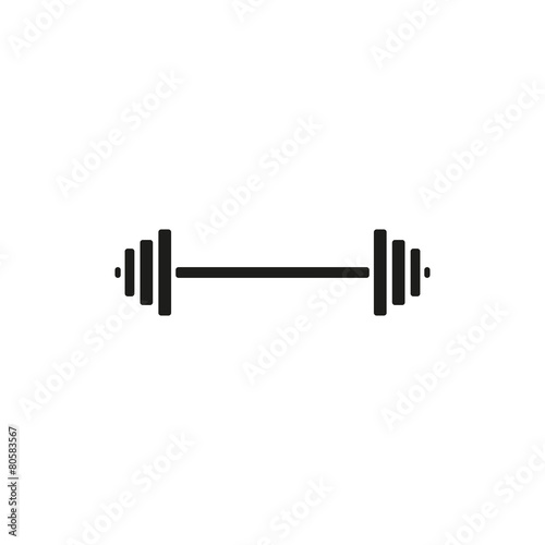The dumbbell icon. Bodybuilding symbol. Flat