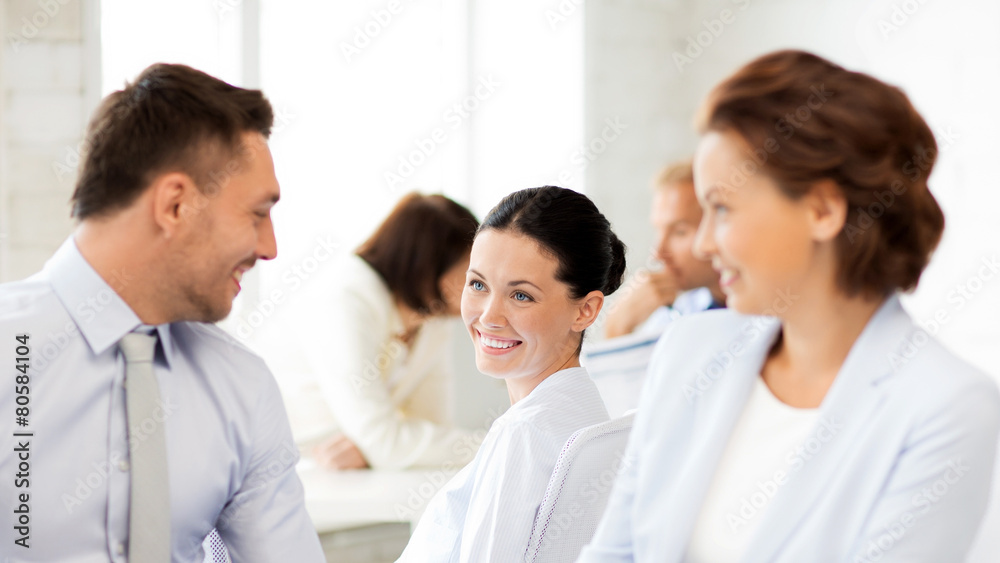 business team discussing something in office business team discussing something in office