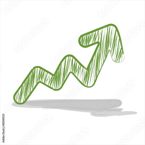 Trend curve upwards, success - Trendkurve nach oben = Erfolg
