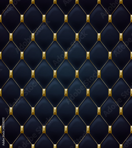 Quilted seamless pattern. Black color.