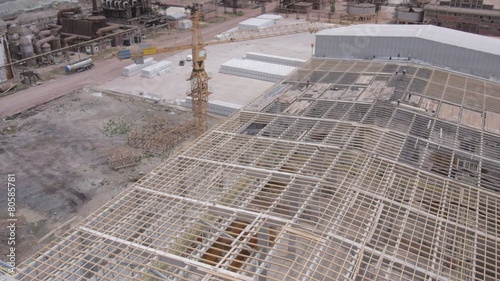 aerial view at reconstuction of an old industrial building photo