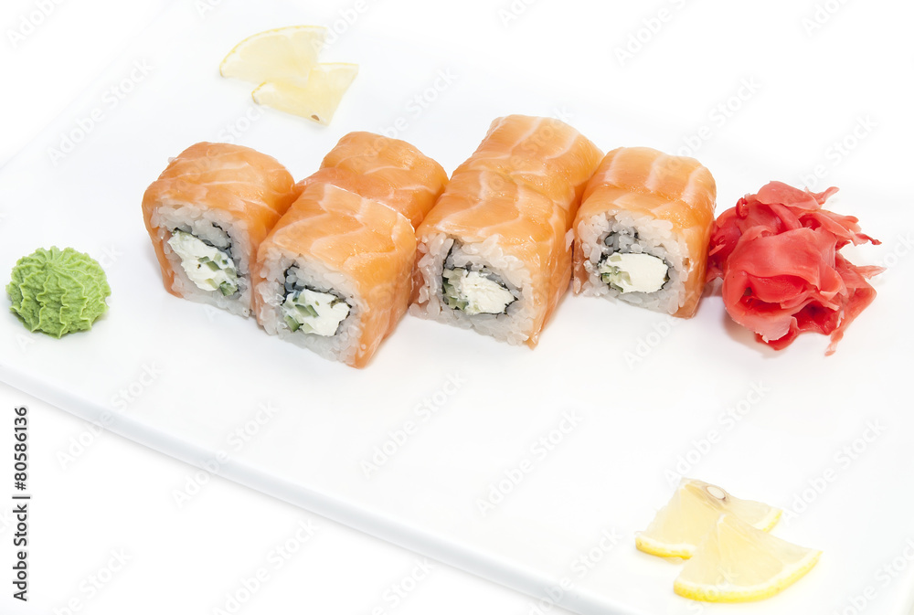 delicious seafood sushi at a Japanese restaurant