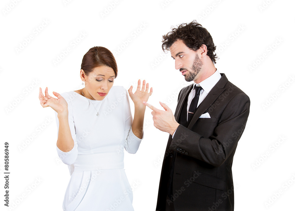 Arguing young couple going through hard times in relationship Arguing young couple going through hard times in relationship