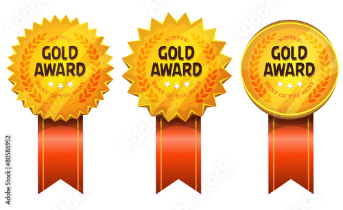 Gold Awards Medals And Ribbons