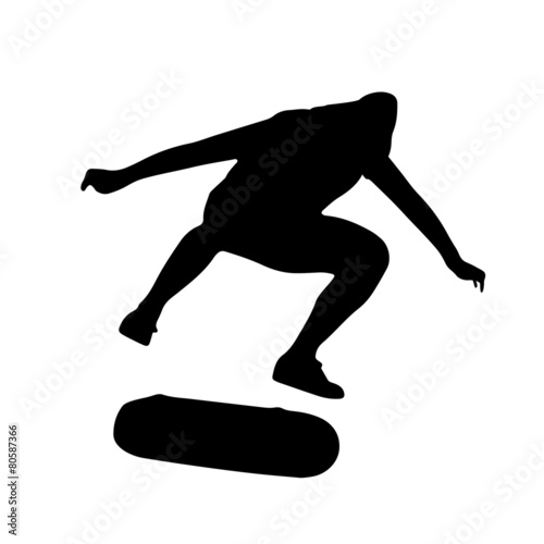 Skateboarder Silhouette Kickflip