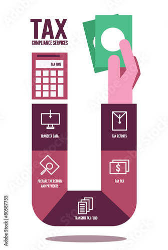 Tax compliance info graphic. flat design elements. vector