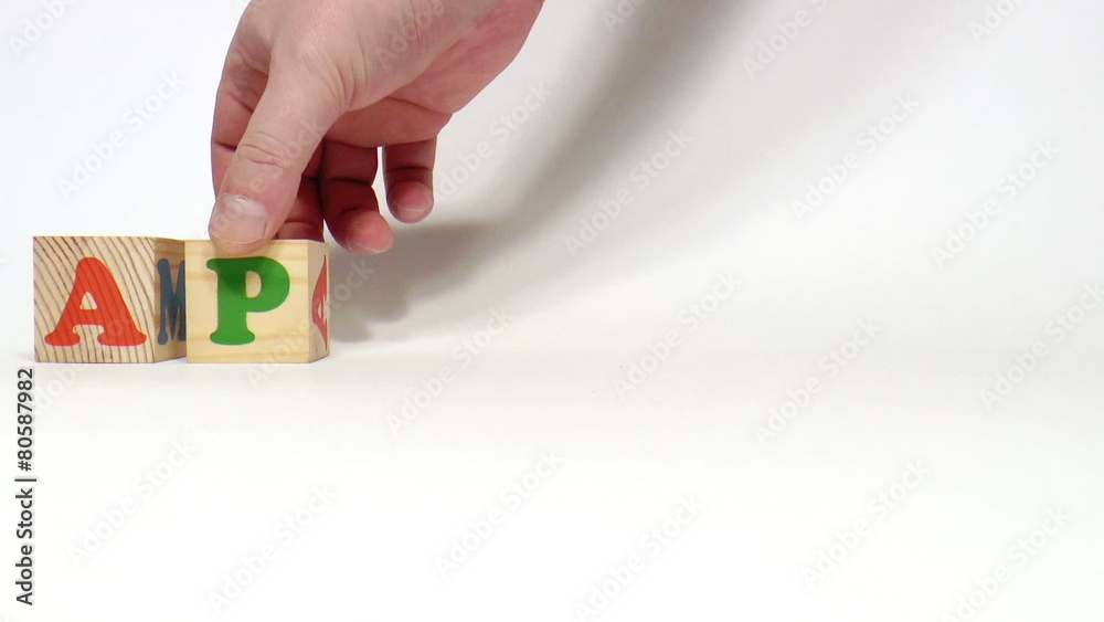 The video shows apology built of wooden blocks The video shows apology built of wooden blocks