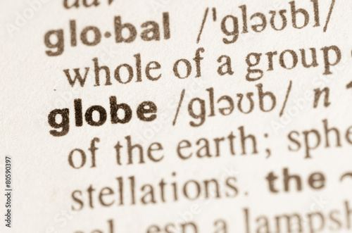 Dictionary definition of word globe