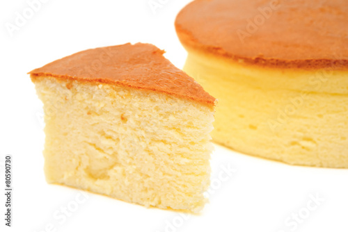 cheese cake on white with clipping path