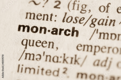 Dictionary definition of word monarch