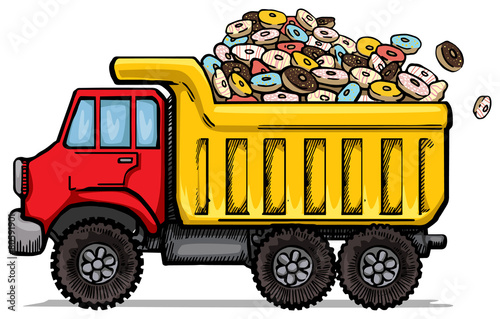 Dump Truck, Full to the top with yummy donuts
