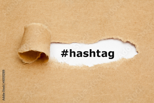 Hashtag Torn Paper Concept