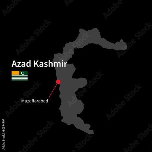 Detailed map of Azad Kashmir and capital city Muzaffarabad with photo