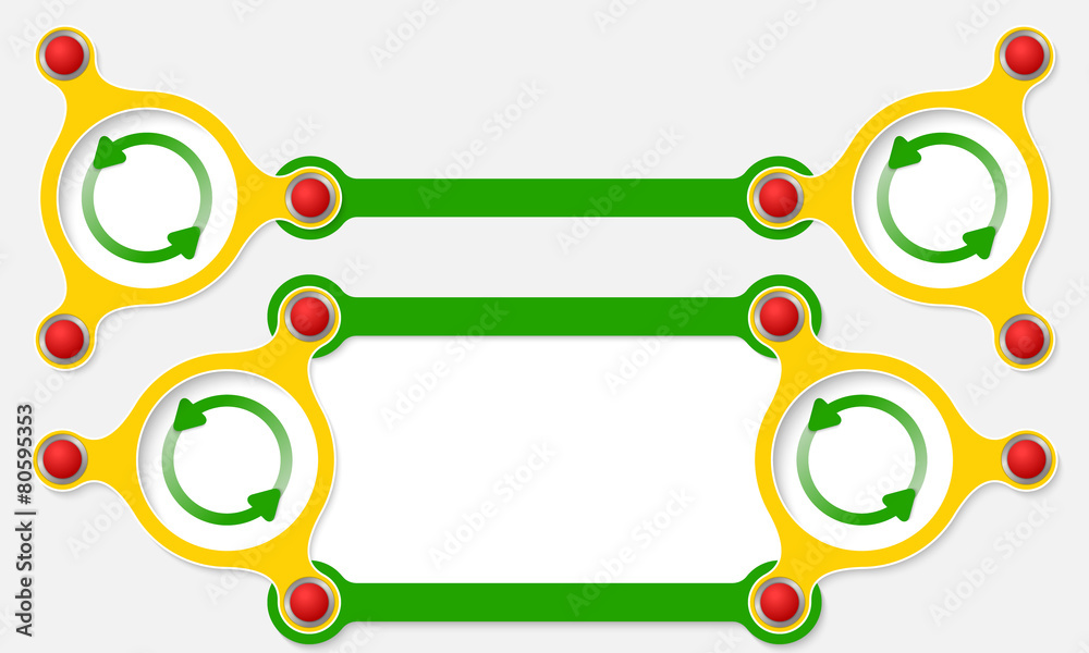 Obraz premium Two vector abstract text boxes for your text and arrows