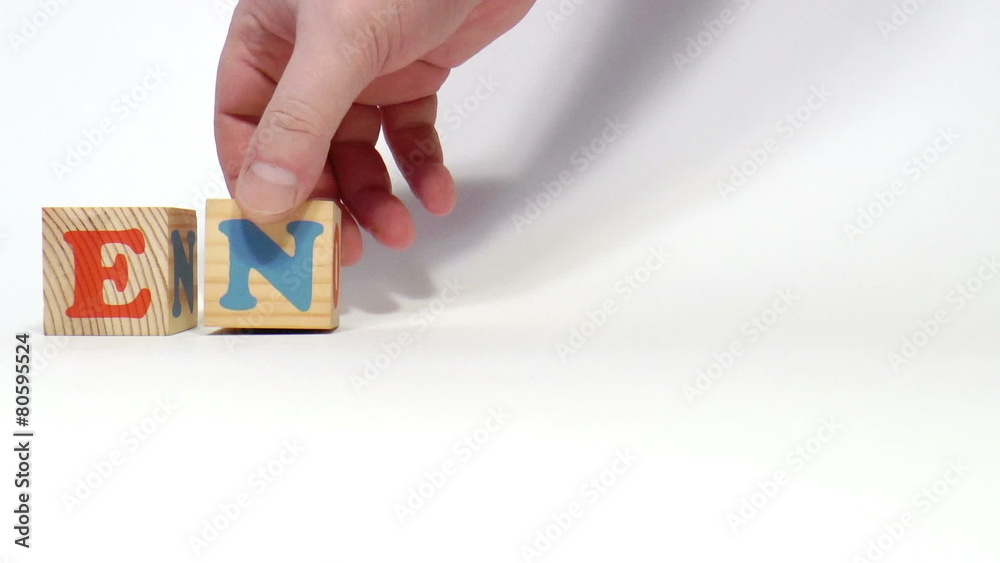 The video shows energy word built of wooden blocks The video shows energy word built of wooden blocks