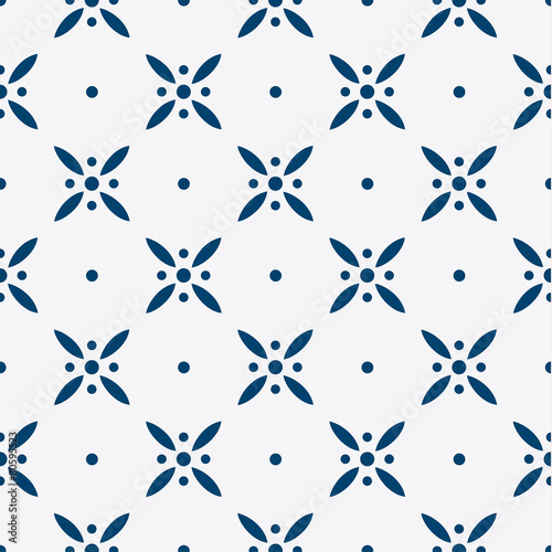 Canvas Print Blue and white delft pattern