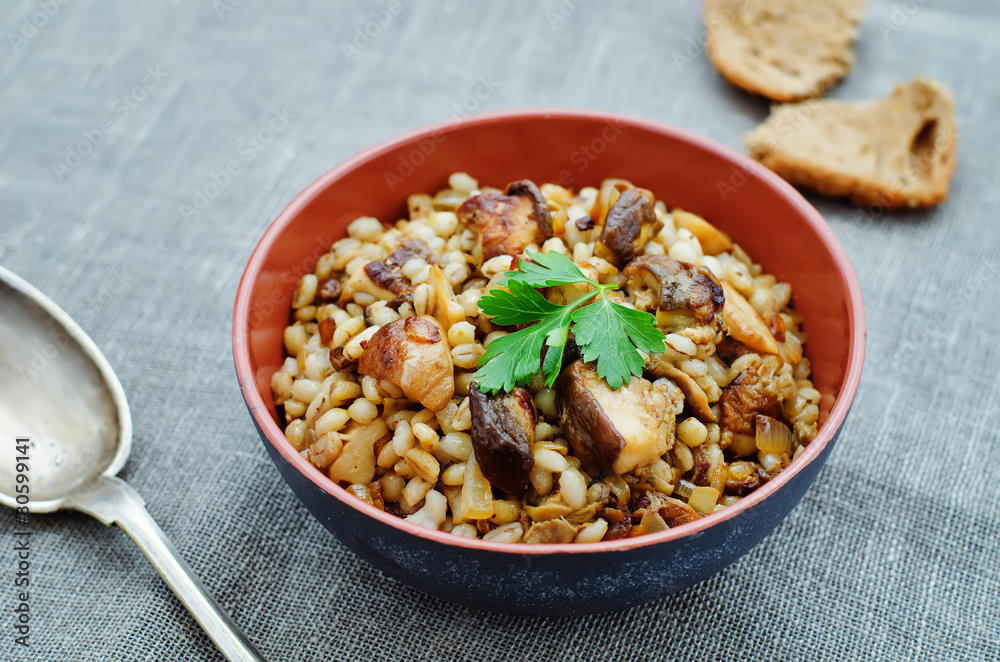 barley porridge with mushrooms barley porridge with mushrooms