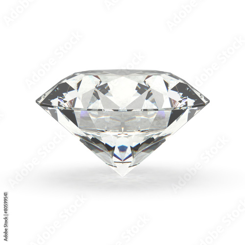 Diamond  Gemstone  isolated on White