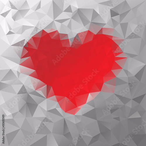 vector polygonal background triangular valentine design