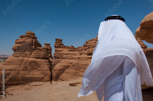 Looking at the horizon in Madaîn Saleh, Saudi Arabia photo