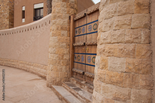 Beautiful carved door in Riyadh, Saudi Arabia photo