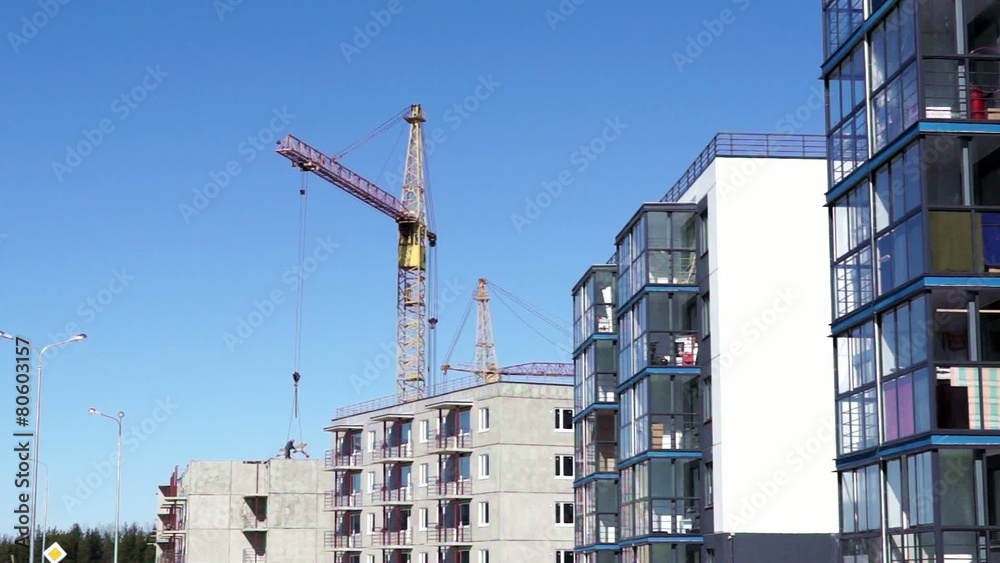 Construction crane at work Construction crane at work