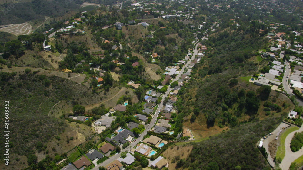 Aerial California Suburban valley Homes Aerial California Suburban valley Homes