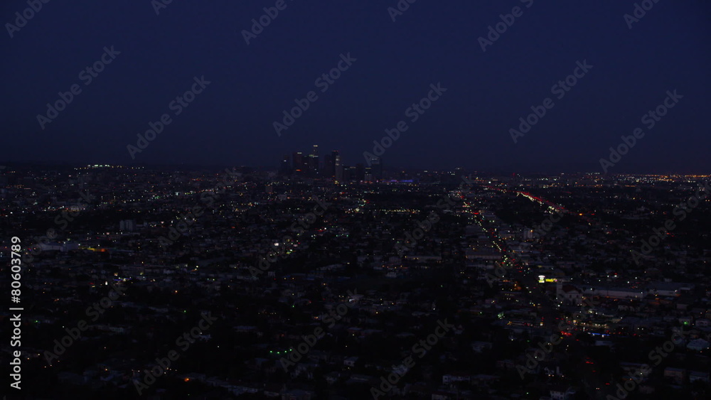 Aerial view of Los Angeles at night Aerial view of Los Angeles at night