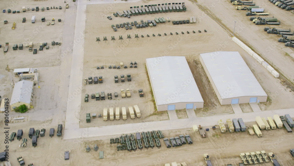 Aerial view of a Military Army base